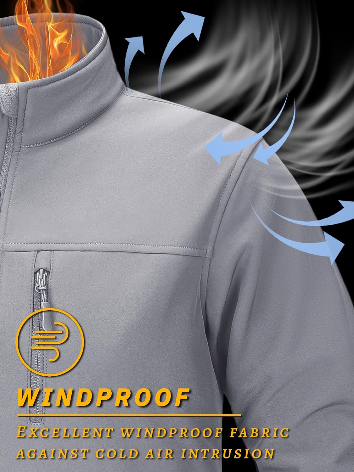 Thumbnail 3 de TACVASEN TCTJ-731-688 Men's Lightweight Fleece-Lined Softshell Jacket