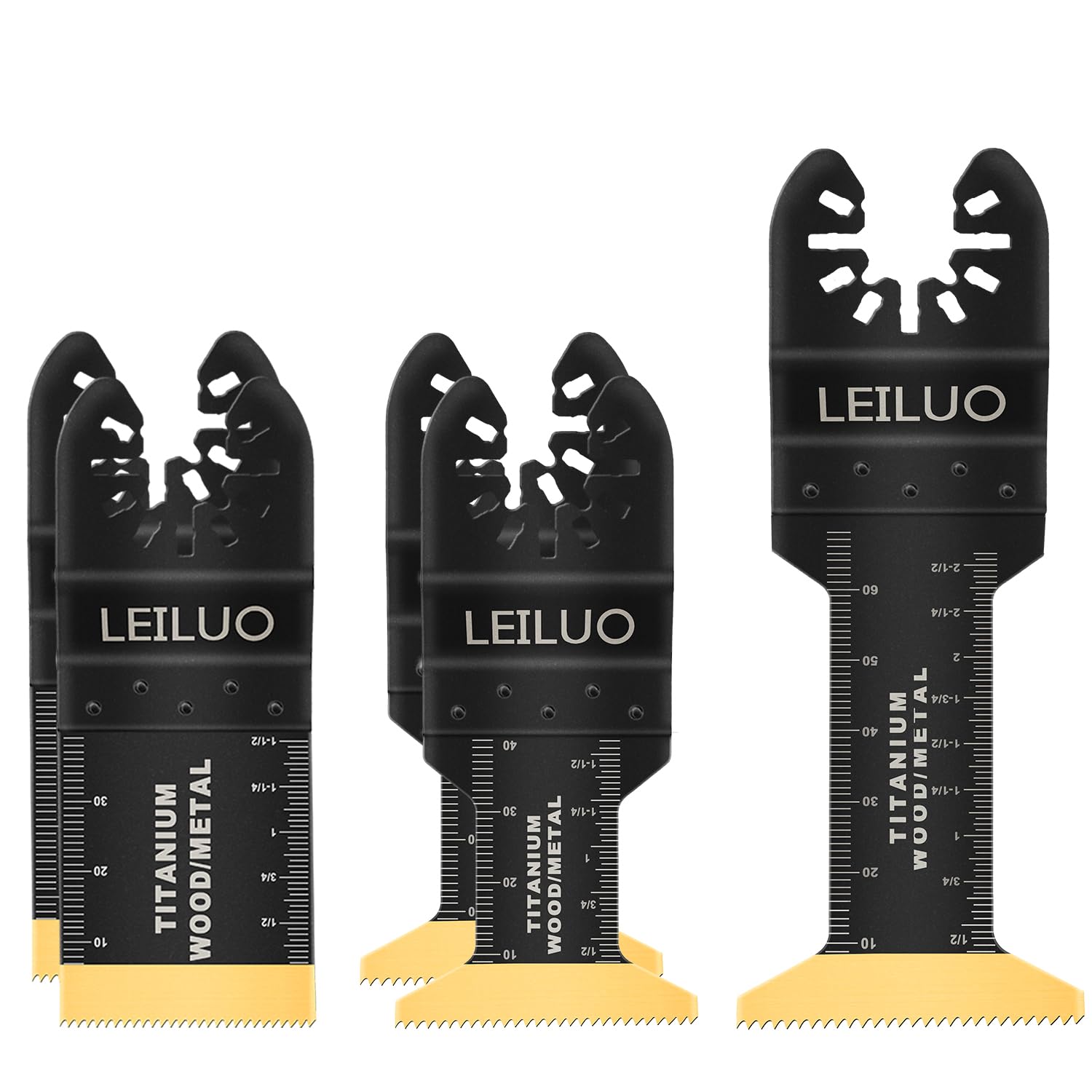 5 Pcs LEILUO Titanium Oscillating Multitool Blades for Hard Materials – 5-Piece Set
