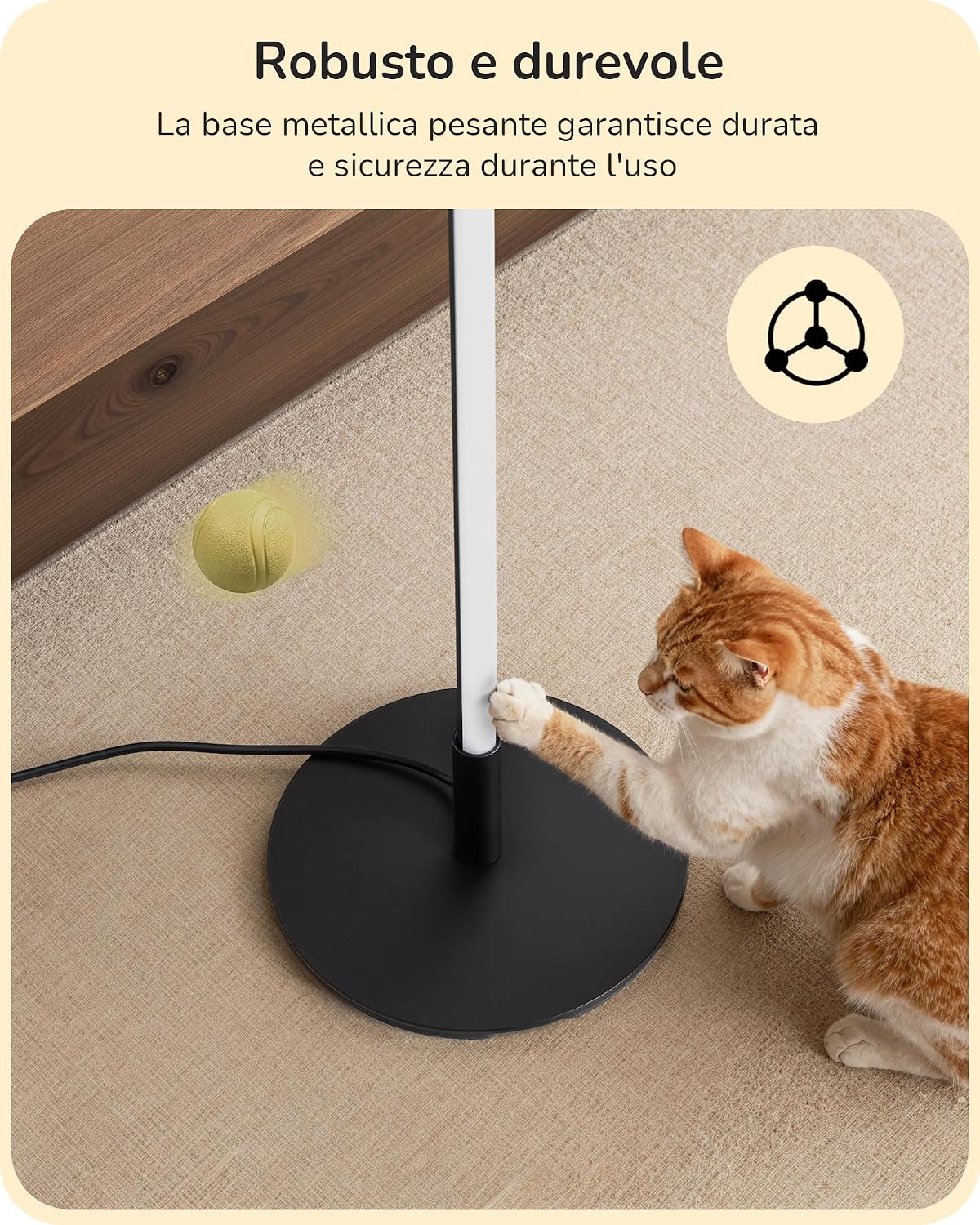 Detalle 2 de EDISHINE Lampada da Terra LED regolabile con altezza e temperatura colore 3000–6000K, Nero