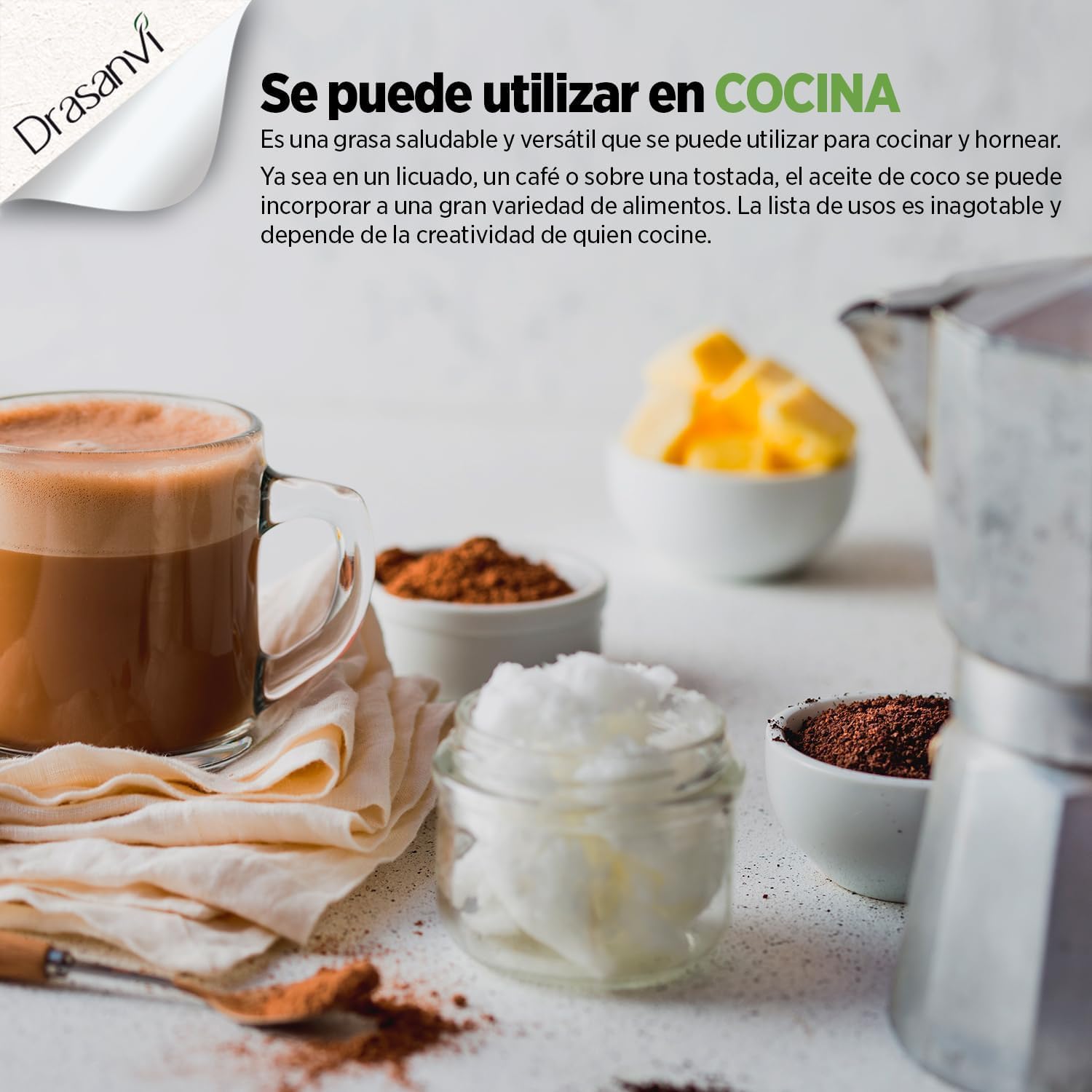 Thumbnail 4 de DRASANVI Aceite de Coco Virgen Extra KETO 🌴 500ml Bio