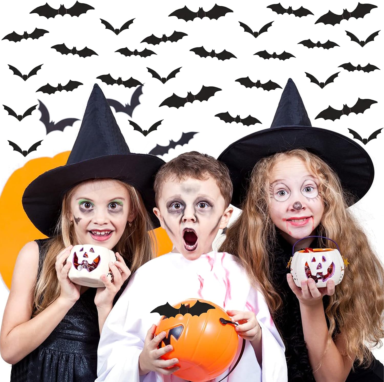 Thumbnail 6 de Hzuooii Halloween Witch Hat Decorations, 12 Hats and 24 3D Bat Stickers