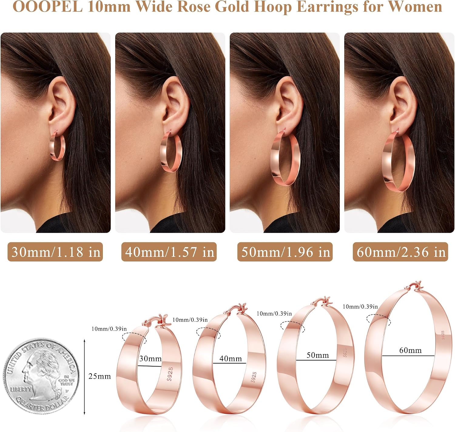 Detalle 1 de OOOPEL Hoop Earrings, 10mm Wide