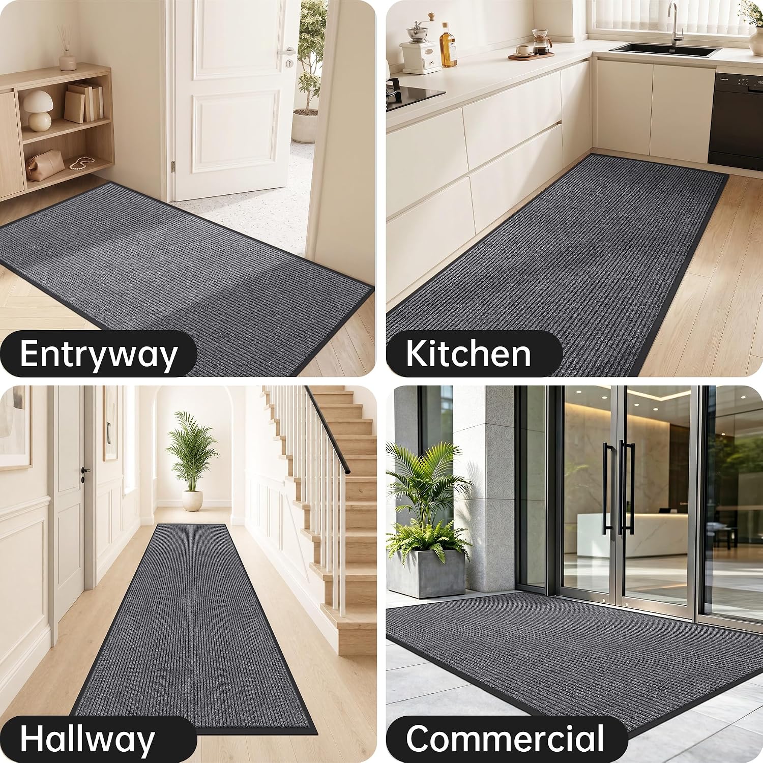 Thumbnail 6 de Cybstrax 3' x 5' Commercial Door Mat, Waterproof Polyester and Rubber, Low-Profile