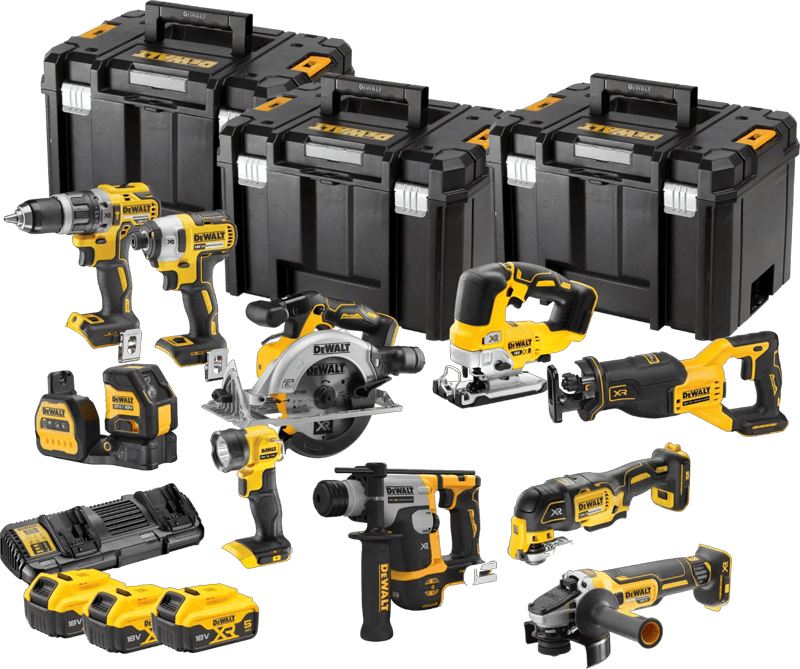 DeWalt DCK1012P4T-QW Kombiset mit 10 Maschinen