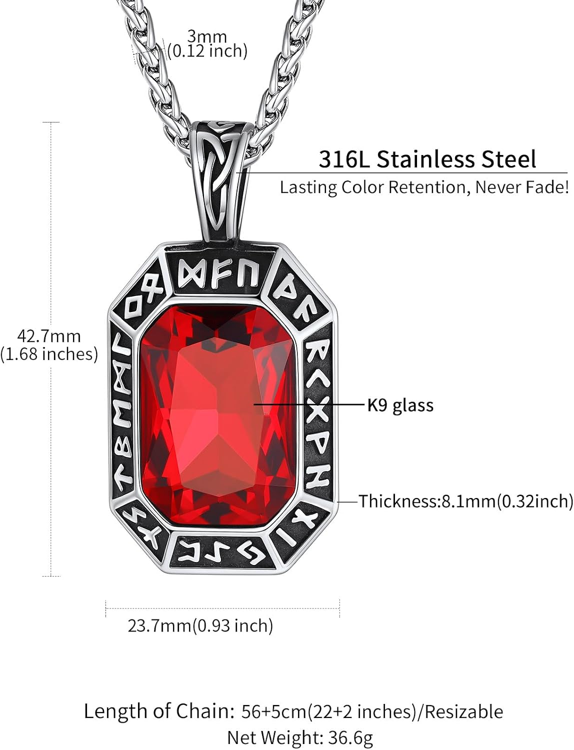Detalle 2 de ChainsHouse Collier Rune 55 cm