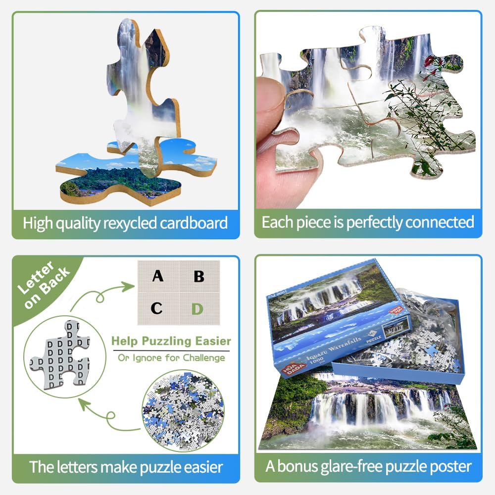 Thumbnail 3 de HUADADA 1000-piece Jigsaw Puzzle for Adults – Iguazu Waterfalls (GSSQ0029-0001)