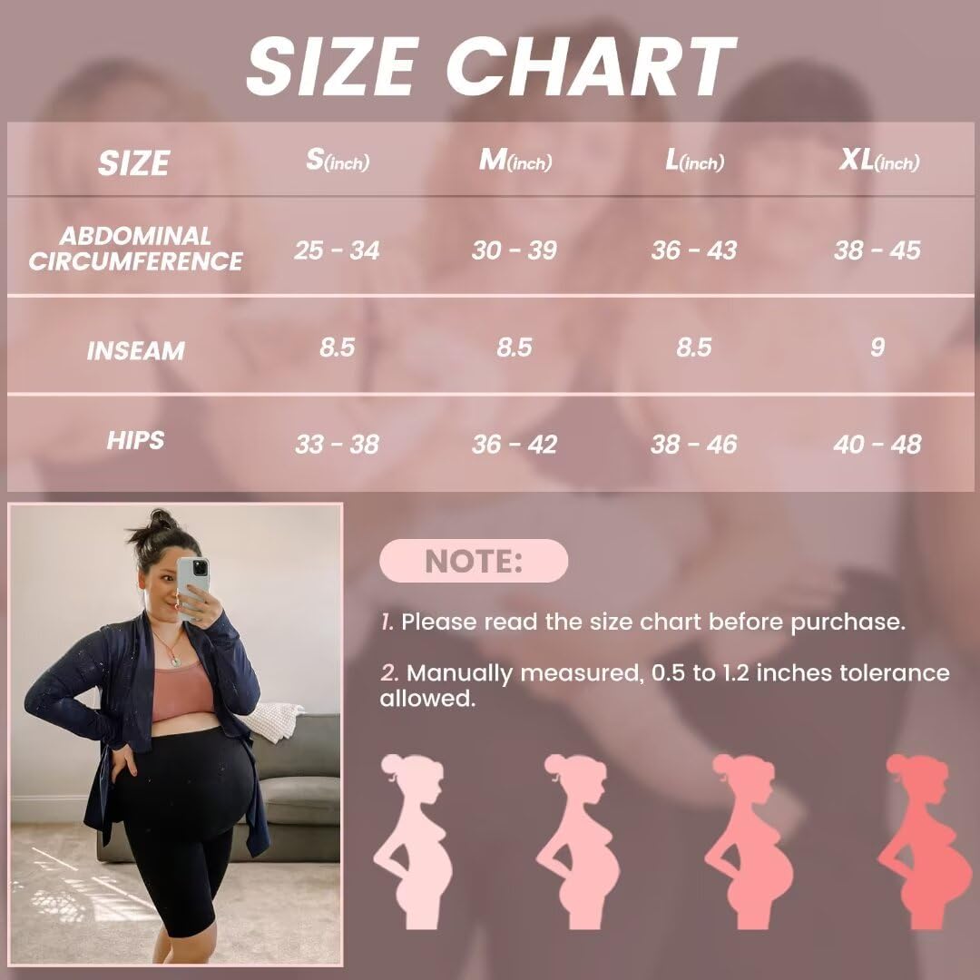 Thumbnail 6 de QGGQDD Maternity Biker Shorts Over Belly High Waisted
