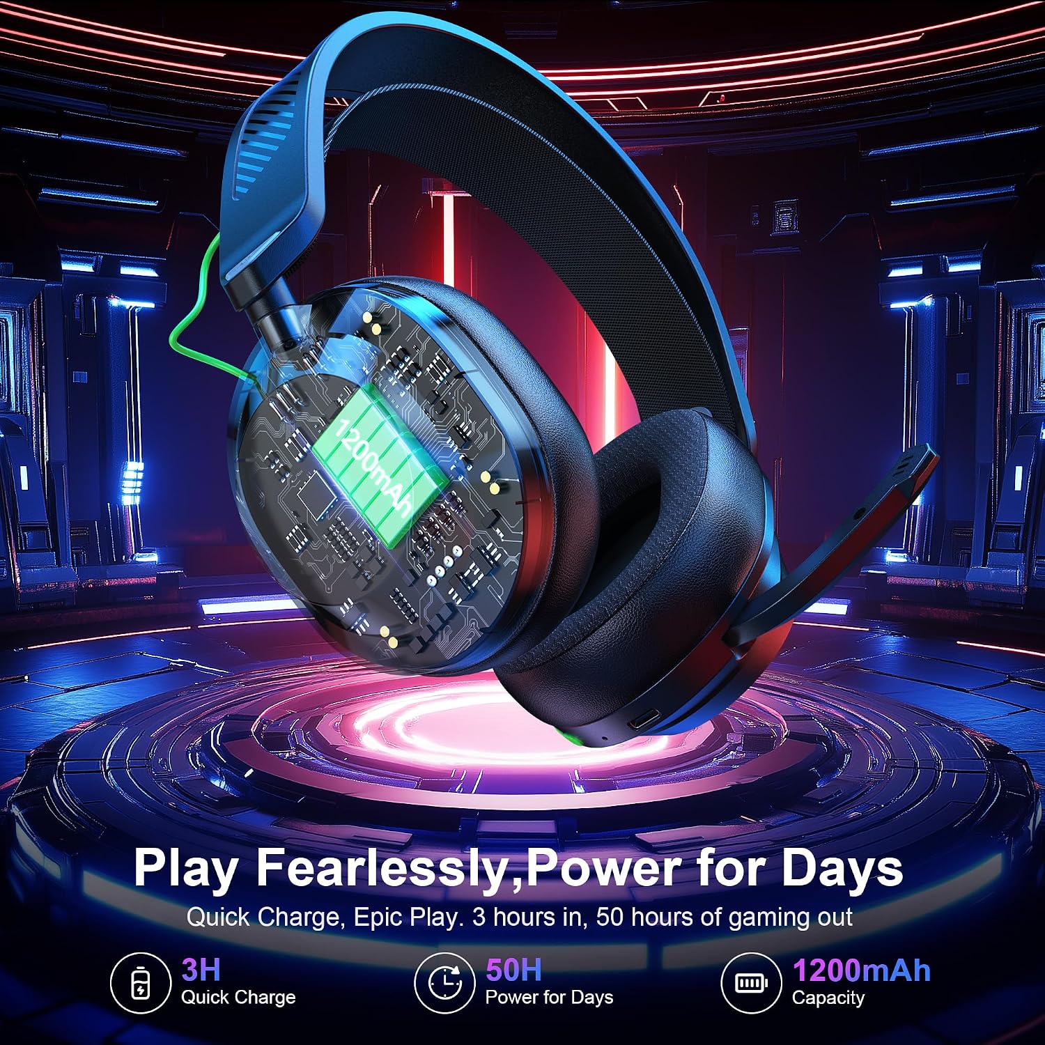 Thumbnail 4 de Vakedy HW10 Wireless Gaming Headset 50H