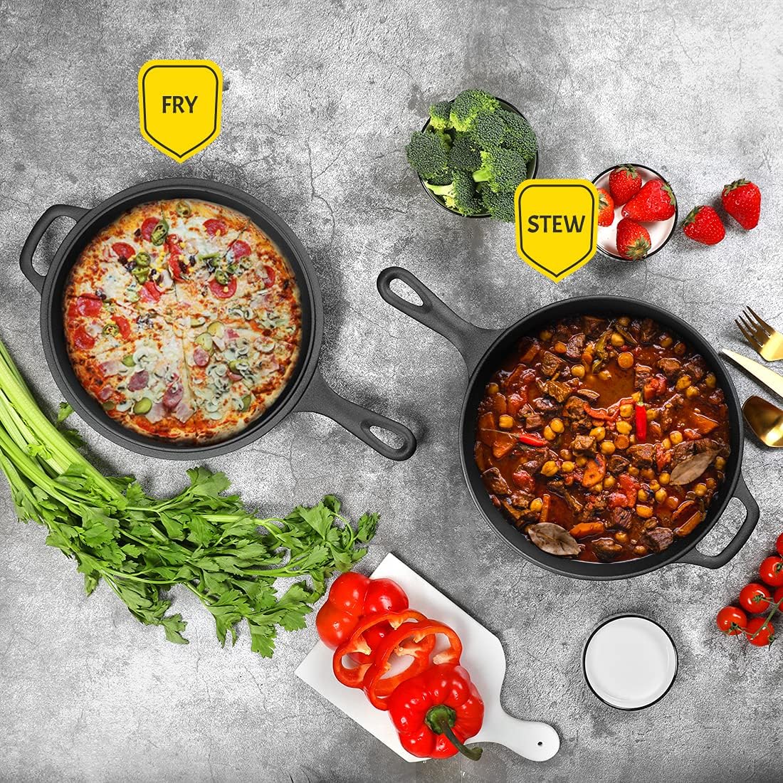 Thumbnail 4 de EDGING CASTING 2-in-1 Cast Iron Dutch Oven 3 QT