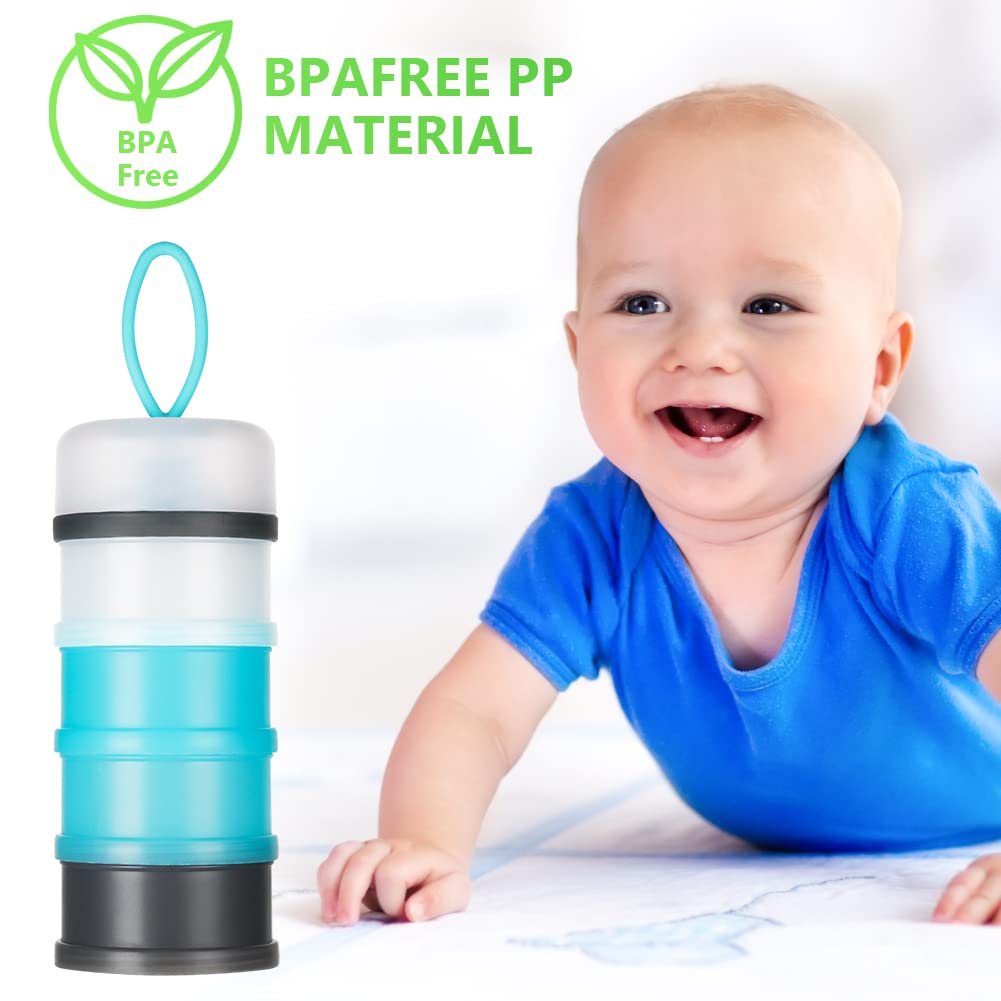 Thumbnail 6 de Vicloon Milchpulver Portionierer mit 4 Fächern (stapelbar, tragbar) für Babyformel unterwegs