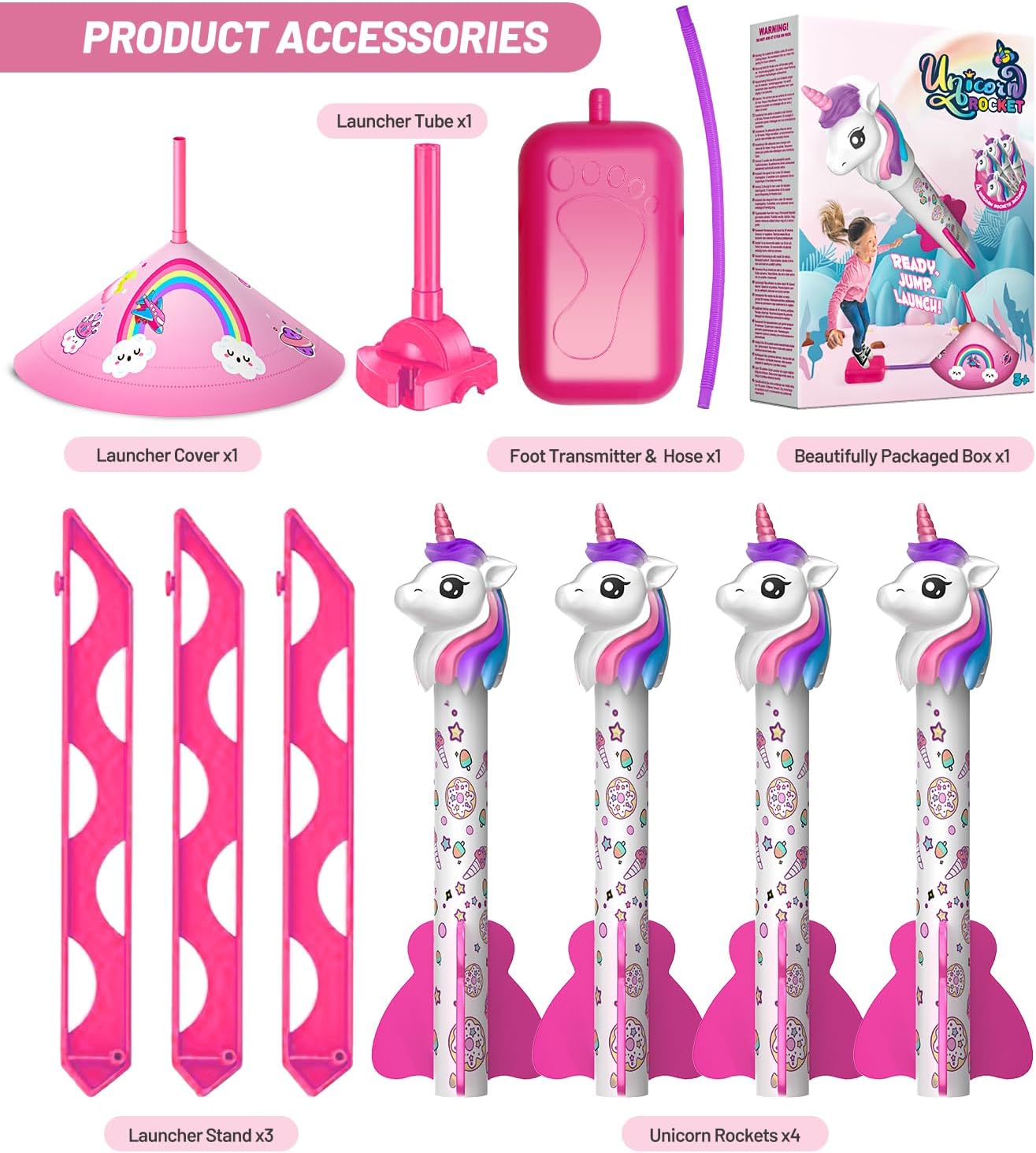 Thumbnail 5 de Beefunni Unicorn Rocket Launcher for Kids: 4 Unicorn Rockets, All-Weather Indoor/Outdoor Fun