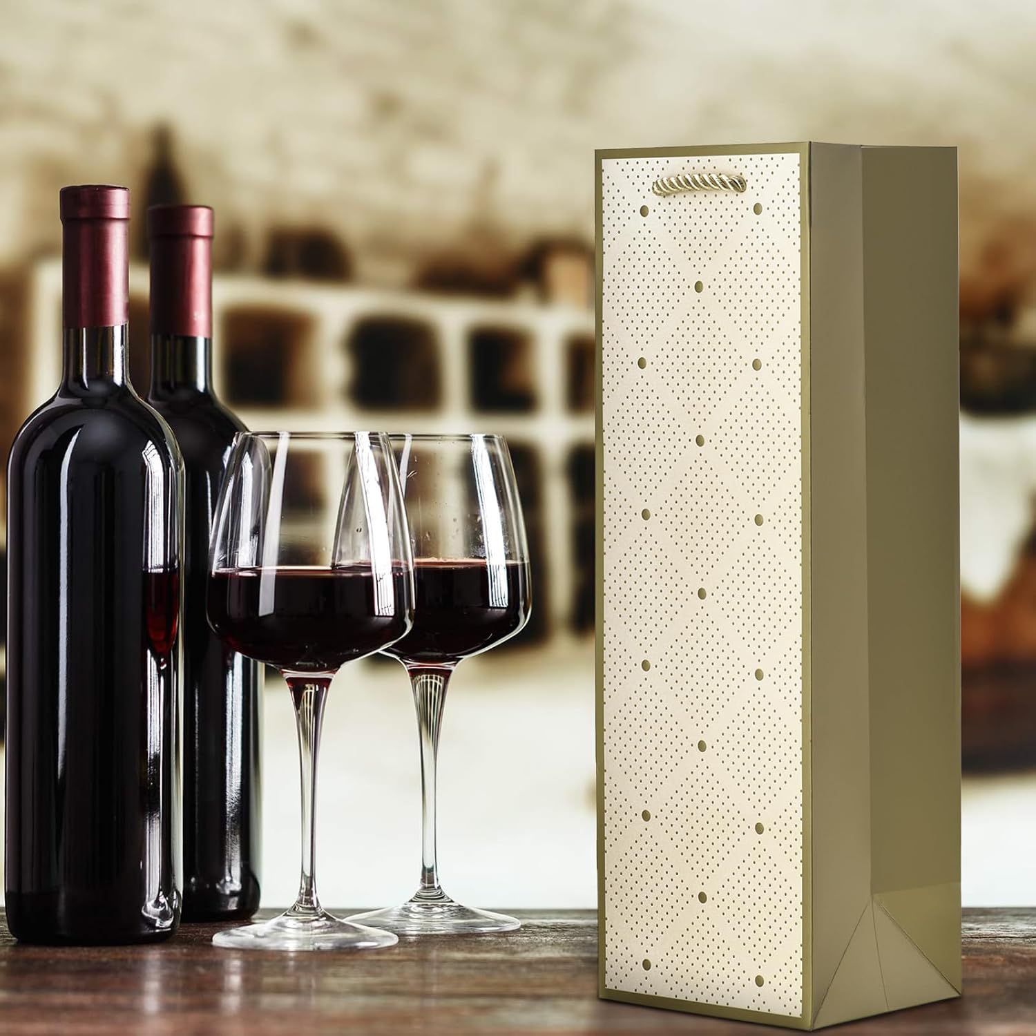 Detalle de 10 Flaschentüten Geschenktüten für Weingeschenke – passend für Wein, Prosecco und Champagner