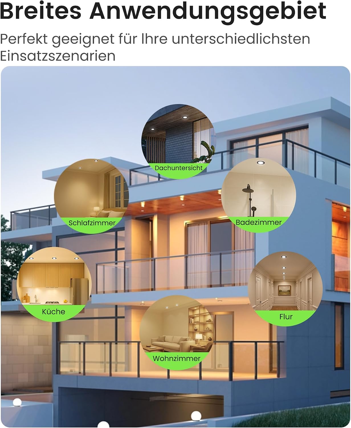 Thumbnail 6 de ALUSSO LED Einbaustrahler 230V 4W Flach – 12er Set, dimmbar, IP44, 3 Farbtemperaturen