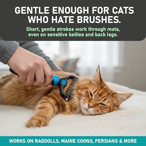 Detalle 2 de Maxpower Planet Dog Grooming Rake: Dual-Sided Deshedding Undercoat Brush for Dogs & Cats