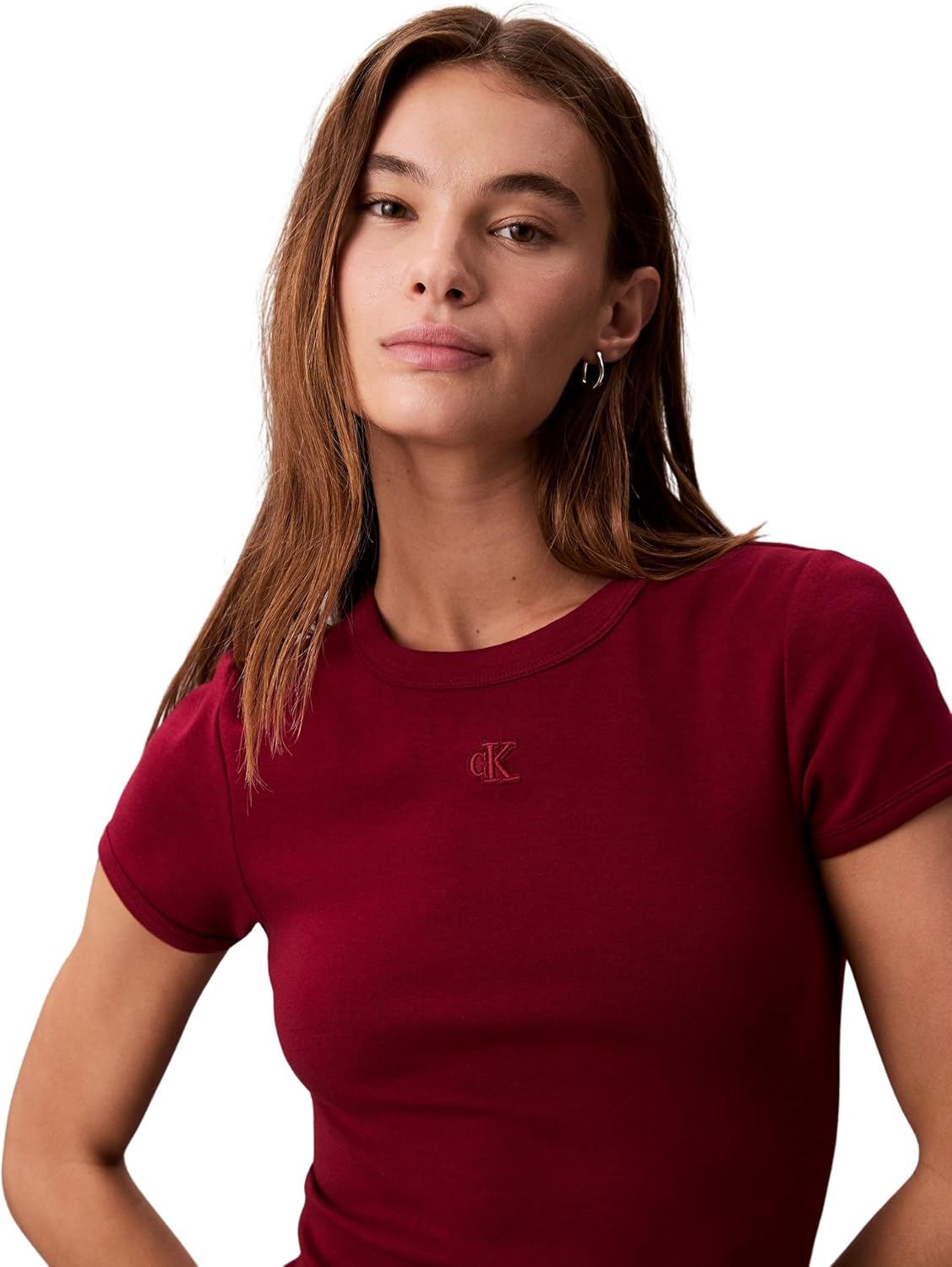 Detalle 2 de Calvin Klein Donna Abito a T-Shirt Mini con Scollo Rotondo