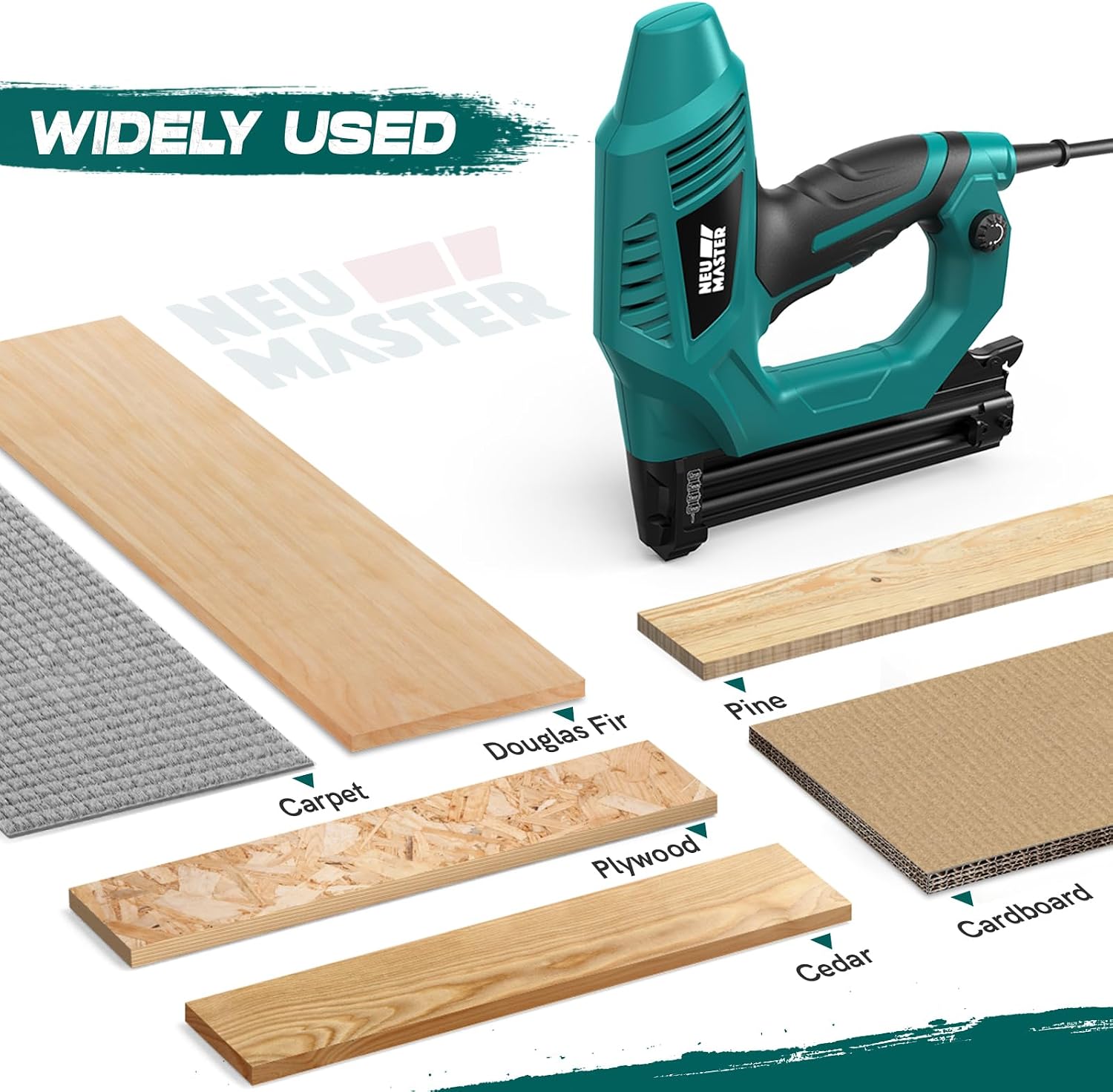 Thumbnail 6 de NEU MASTER Electric Brad Nailer & Staple Gun (18G) for Upholstery, Carpentry & Woodworking