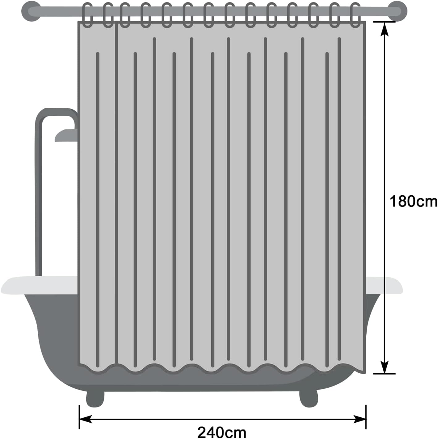 Thumbnail 6 de EurCross Duschvorhang 240×180 cm, wasserdicht