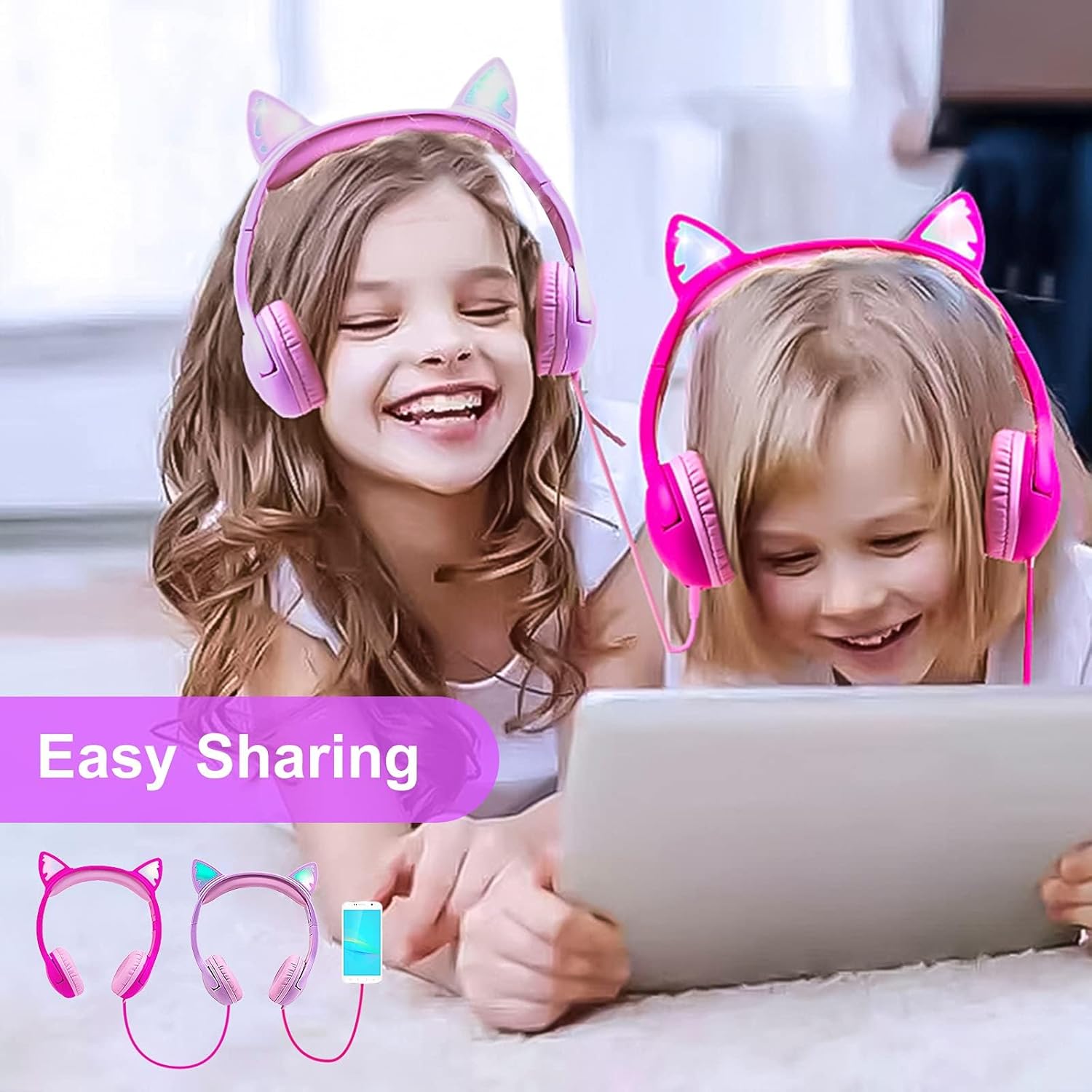 Detalle 2 de Olyre Kids Headphones 85 dB volume-limited