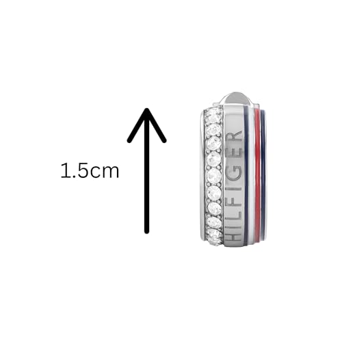 Thumbnail 1 de Tommy Hilfiger Jewelry pendientes de aro de acero inoxidable con cristales (2780623)