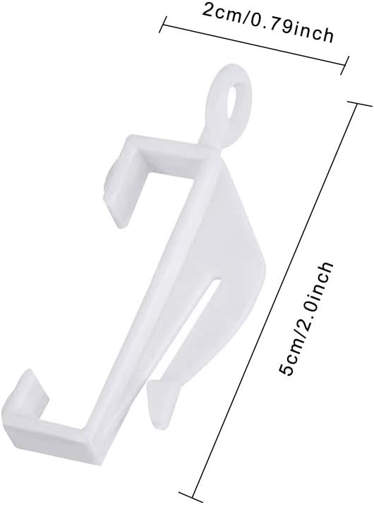 Thumbnail 1 de OLaiXin 50 Pack Curtain Track Hooks & Gliders (Plastic) – White, for Old Tracks