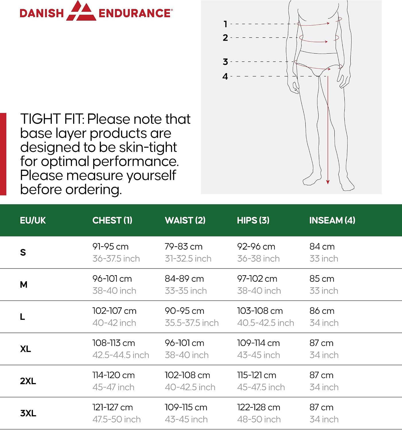 Thumbnail 5 de DANISH ENDURANCE Merino Wool Half Zip Base Layer Set for Men (Long Johns & Long Sleeve Top)