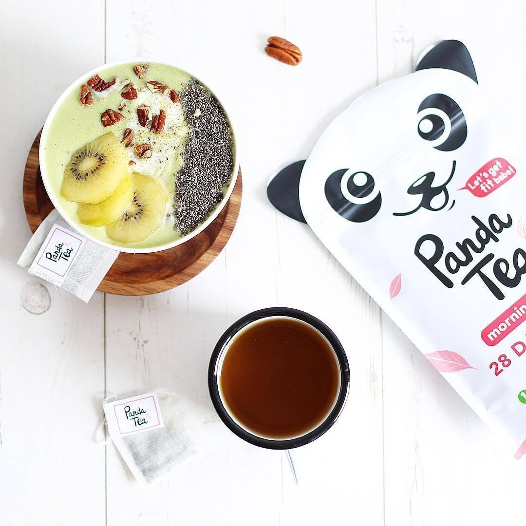Detalle de Panda Tea Morning Boost – thé biologique bio, 28 sachets coton