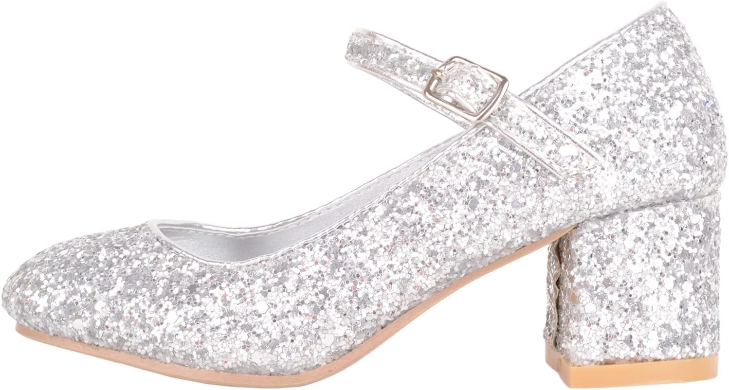 Detalle de ABSOLUTE FOOTWEAR Kids Girls Heeled Sparkly Glitter Party Shoes
