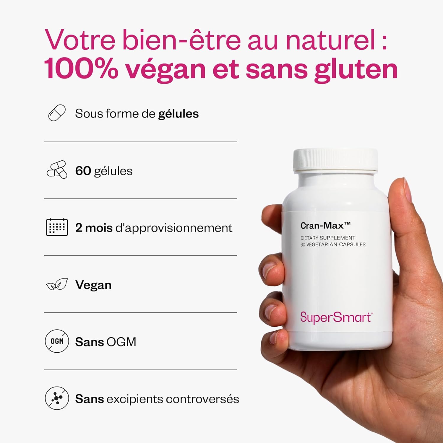 Thumbnail 4 de Cran-Max de Supersmart — Concentré de canneberge standardisé 7,2% PAC Type A pour les infections urinaires