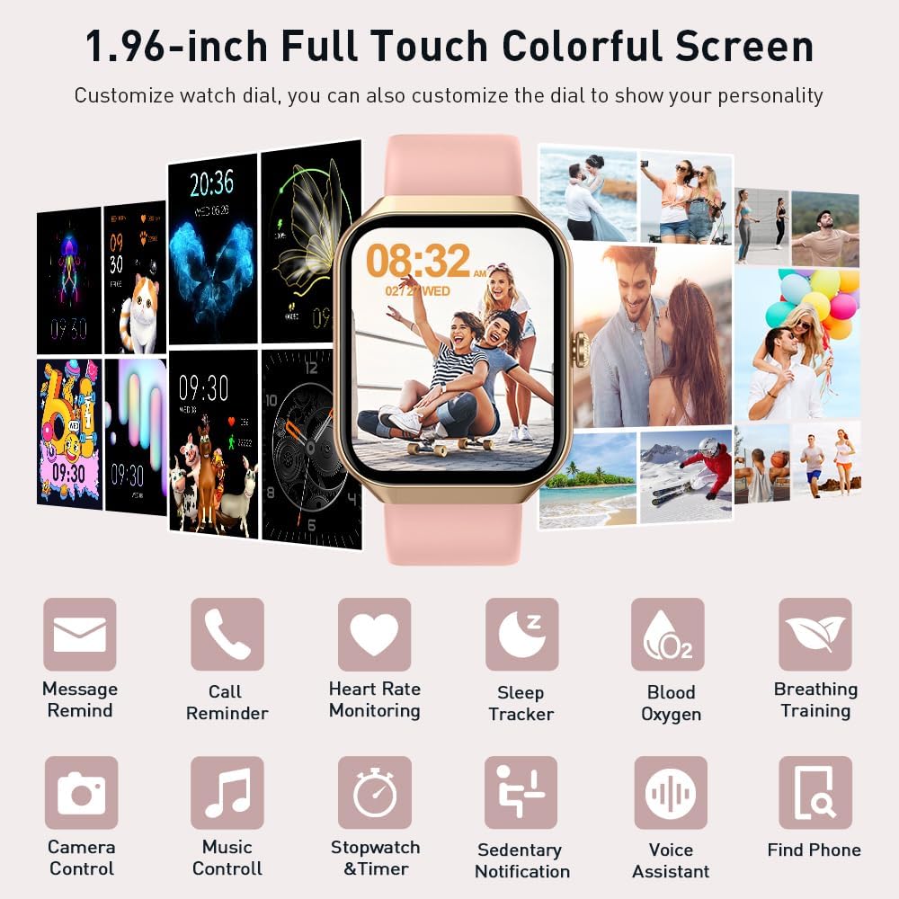 Detalle de Smart Watch for Women and Men with 1.96" HD Display, Bluetooth Calling and Health Tracking