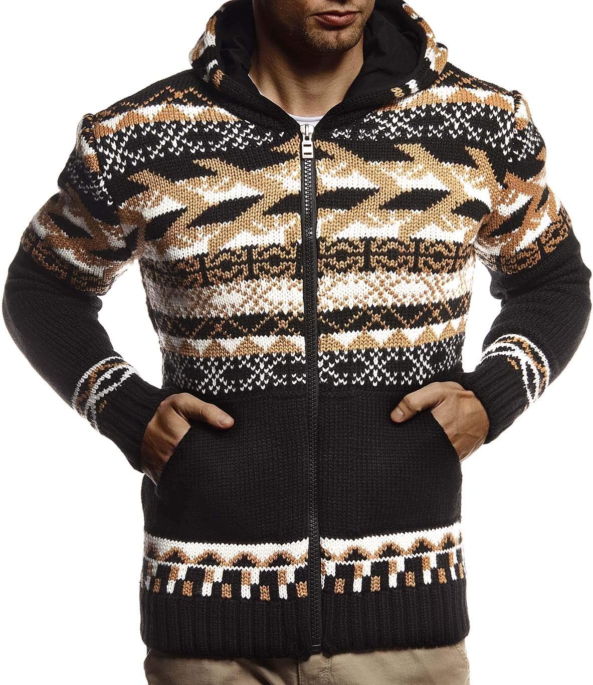 Thumbnail 2 de Leif Nelson Giacca Uomo in Maglia con Cappuccio LN-20756