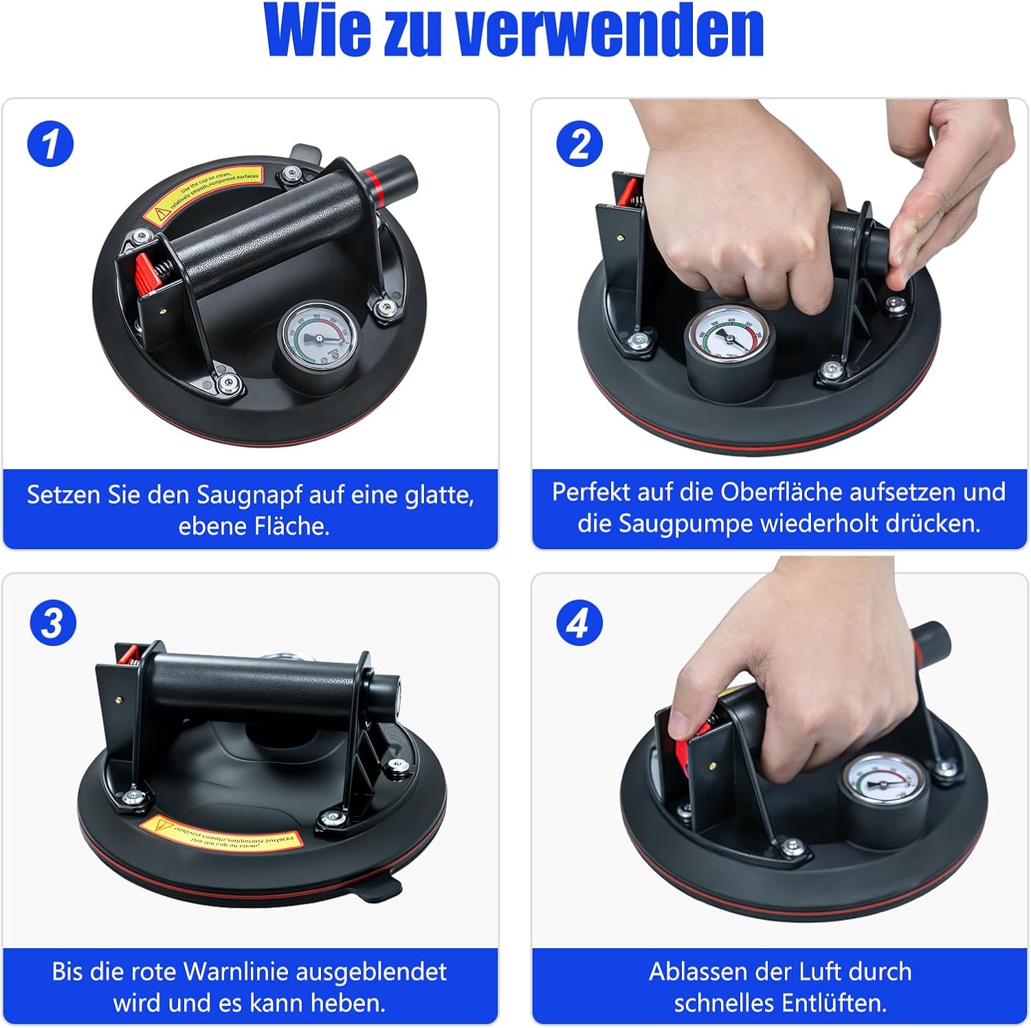 Thumbnail 5 de Saugheber Glassauger 220KG mit Manometer