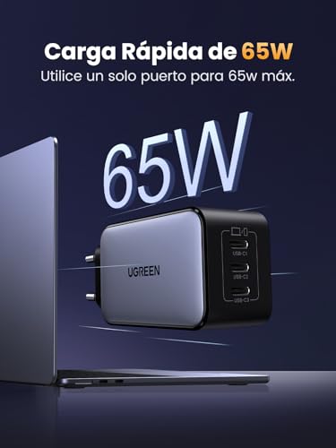 Thumbnail 1 de UGREEN Nexode Cargador USB C 65W