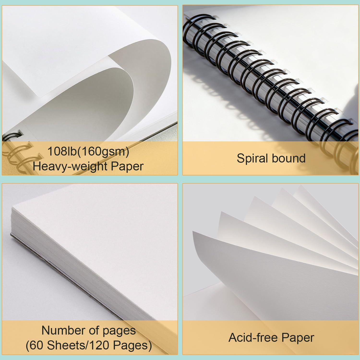 Detalle de STATIONERY ISLAND Sketchbook A4 60 Sheets 🎨