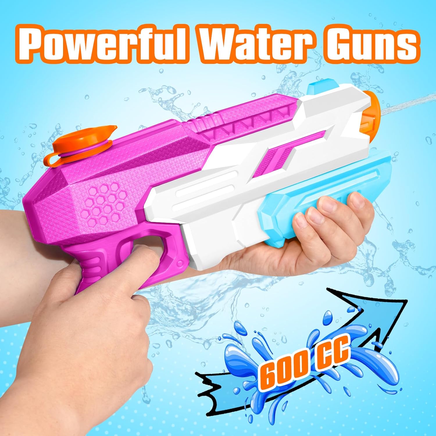 Thumbnail 3 de 6-Pack 600cc Water Guns for Kids & Adults — Long Range, High Capacity Soakers