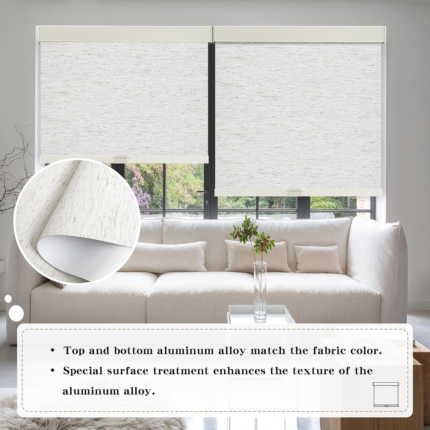 Detalle de SUNOFF Blackout Roller Shade, 67"W x 72"H