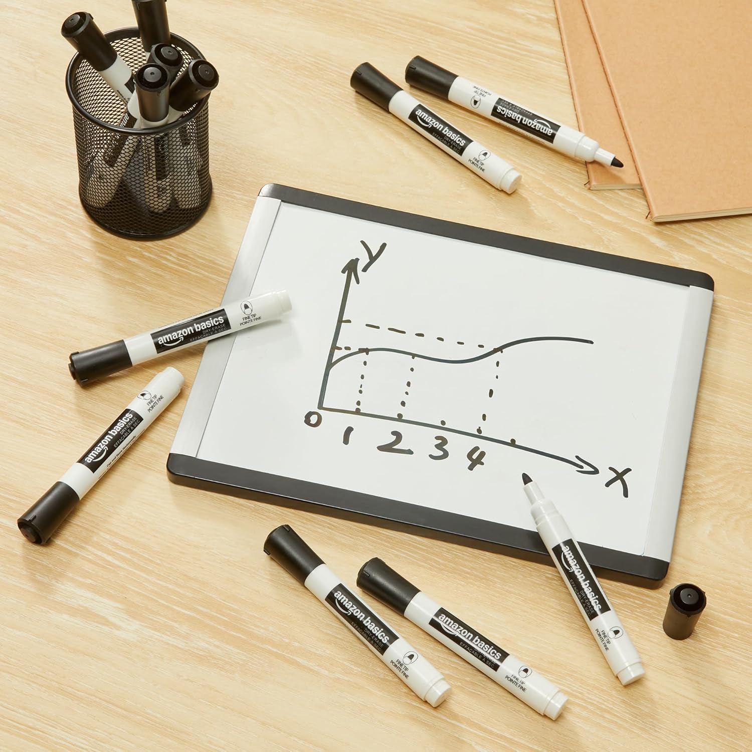 Detalle de Amazon Basics Marqueurs pour Tableau Blanc à Pointe Fine (Noir), Lot de 36 – Odor Low