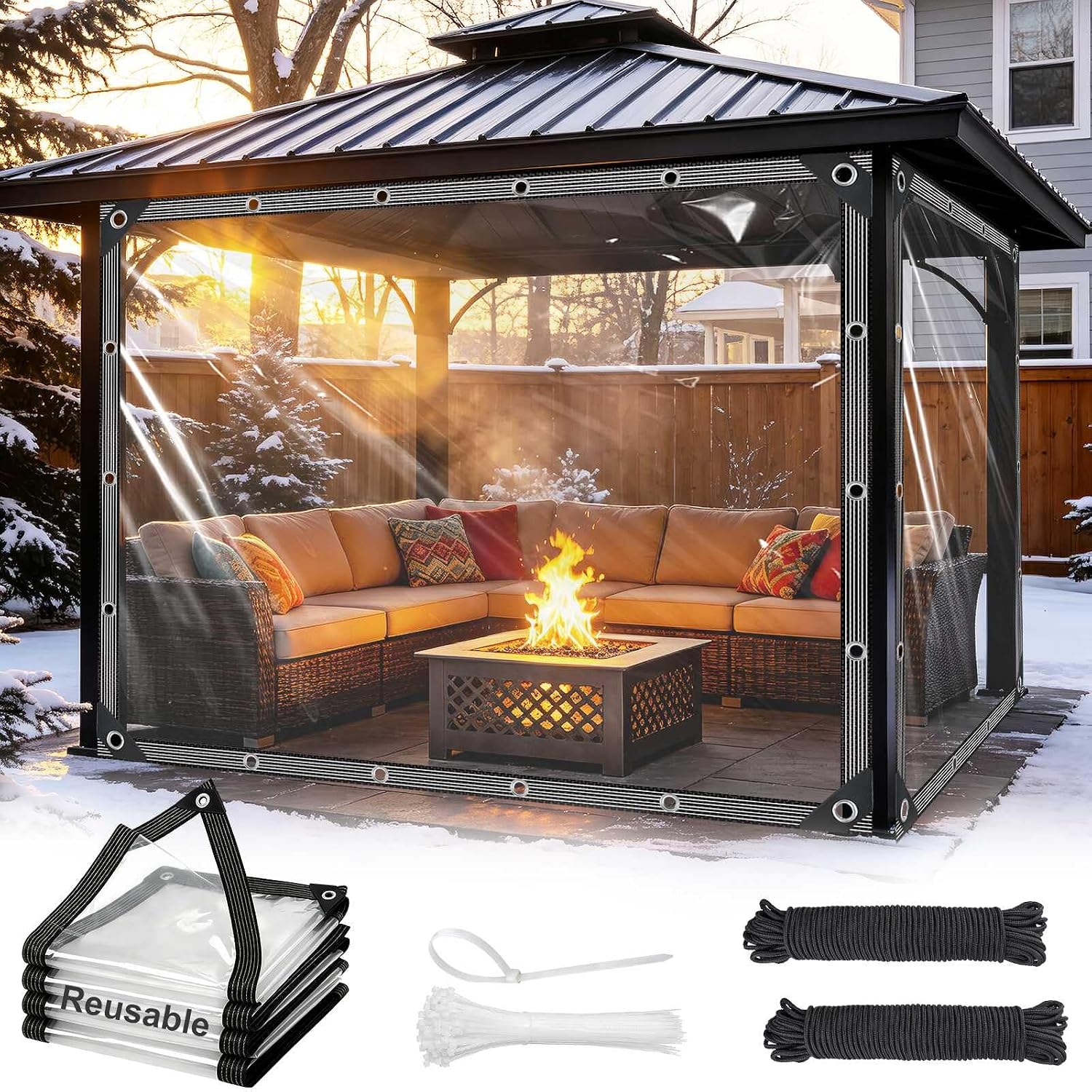 Detalle de Clear Vinyl Tarp, 14 Mil