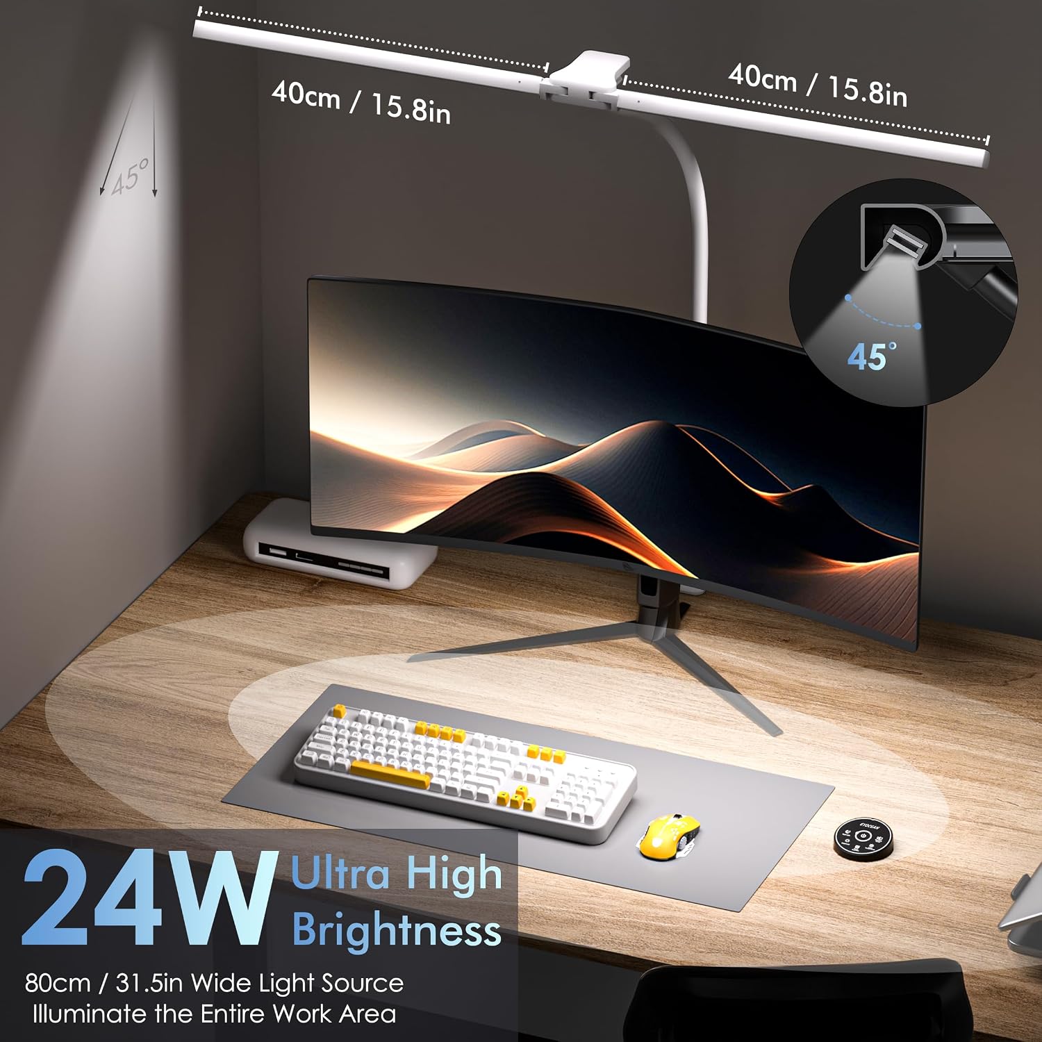 Detalle 2 de EYOCEAN Schreibtischlampe Doppelkopf 80 cm