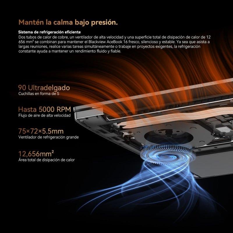 Detalle 2 de Blackview AceBook 16: portátil ligero con 16 GB, 512 GB y Windows 11 Pro para productividad móvil