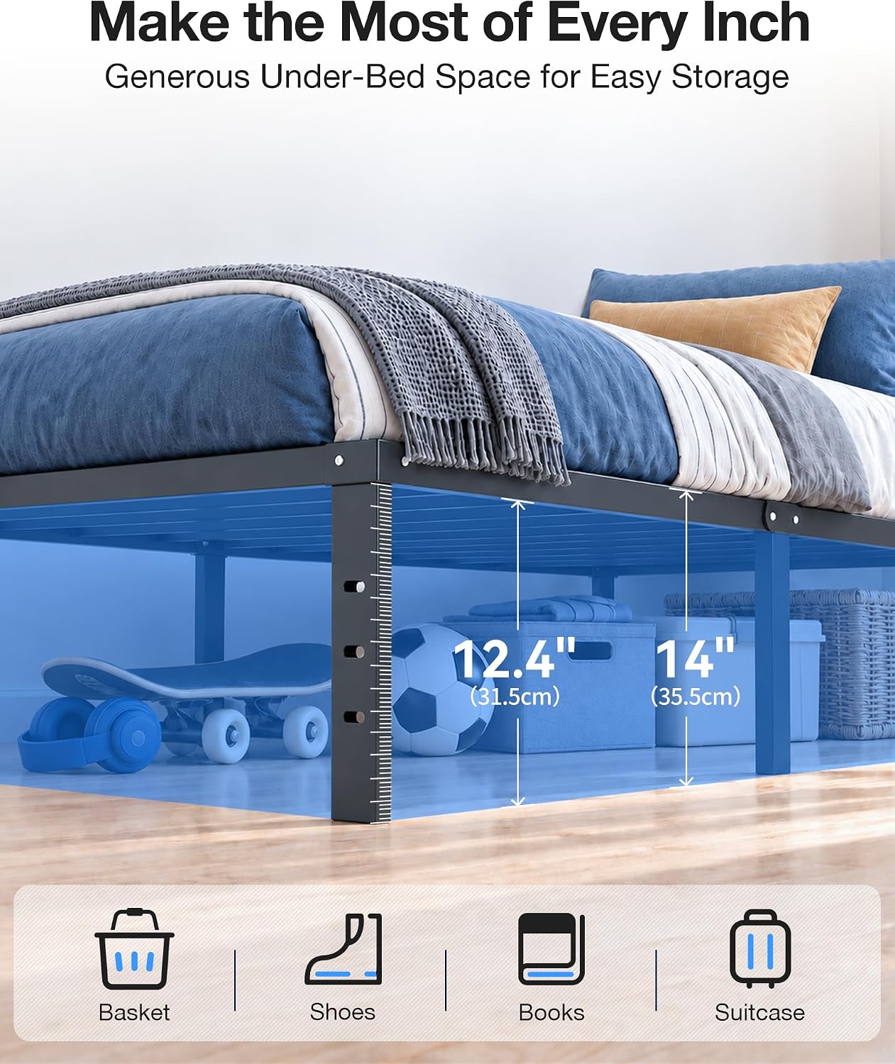 Detalle 2 de YORWEN Twin Metal Bed Frame