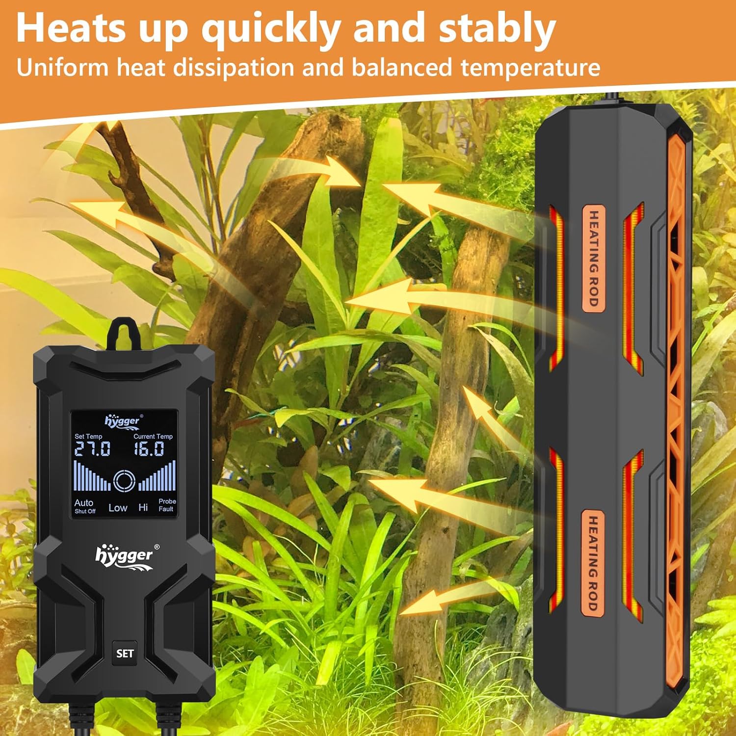 Detalle 2 de hygger Aquarium Heizung 400 W mit LCD