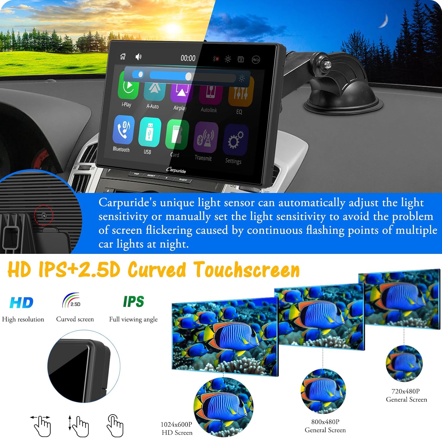 Detalle de Carpuride w901 Pro Wireless CarPlay & Android Auto with Backup Cam