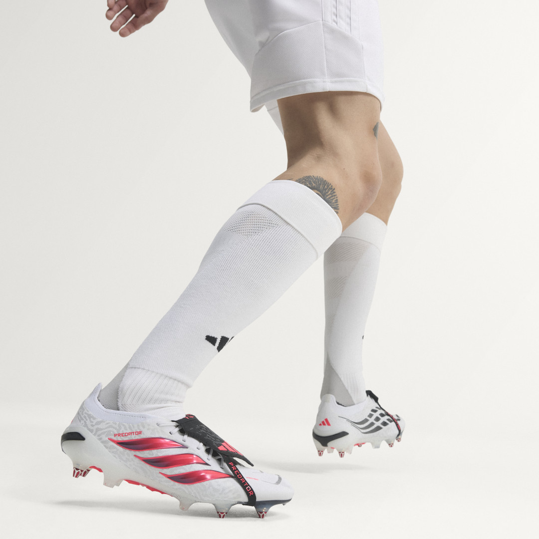 Detalle 2 de Adidas Predator Elite: Bota de fútbol para césped natural húmedo (lengüeta plegable) – Blanco