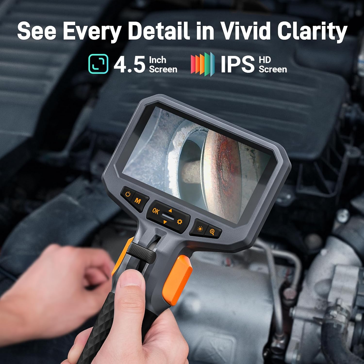 Thumbnail 3 de Teslong Dual Lens Articulating Inspection Camera (4.5" IPS Display, 1.55m) with Articulated Probe
