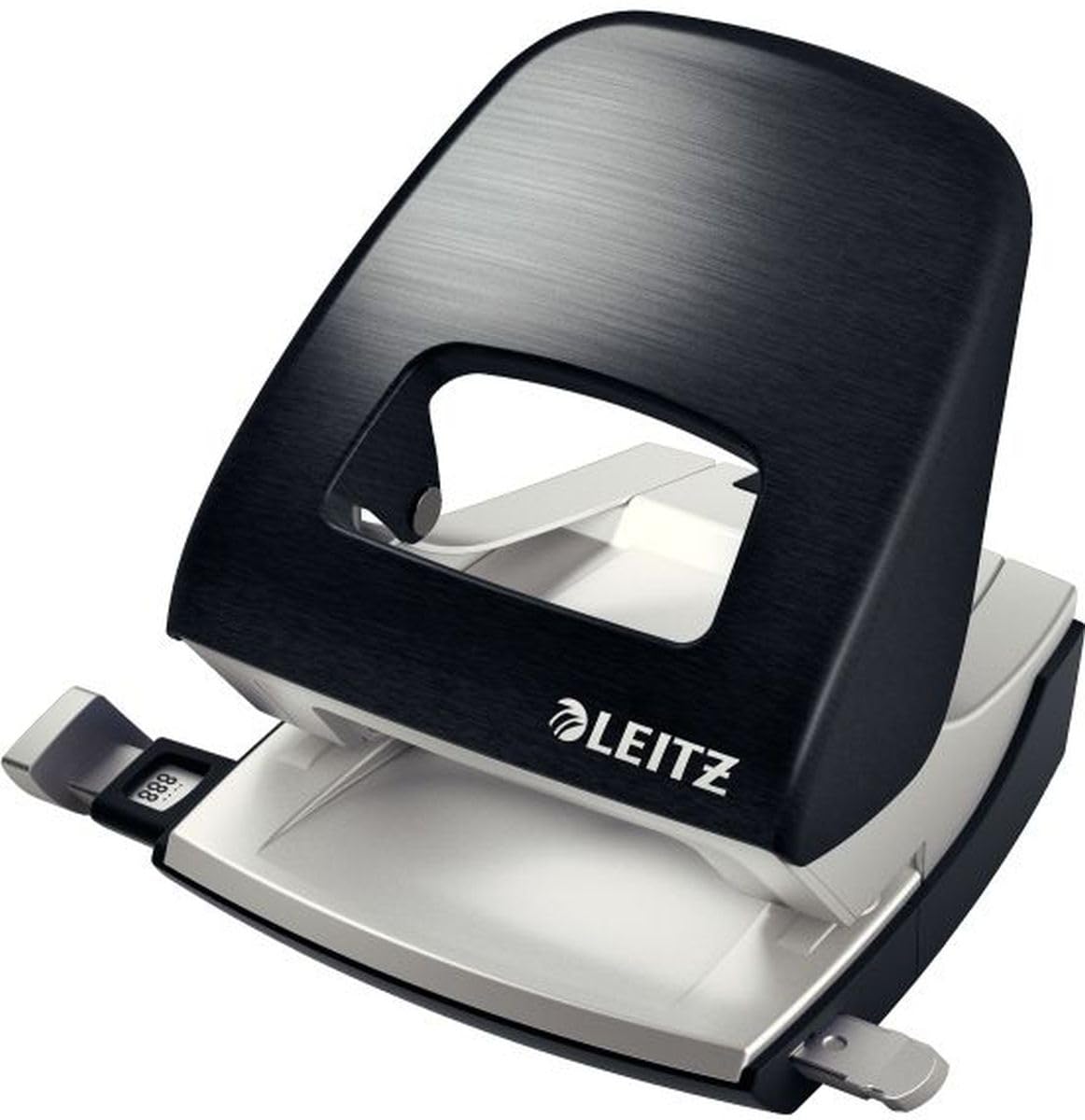 Leitz Pratica Perforatrice da Ufficio 2 fori, 30 Fogli, Nero Satinato – Gamma Style