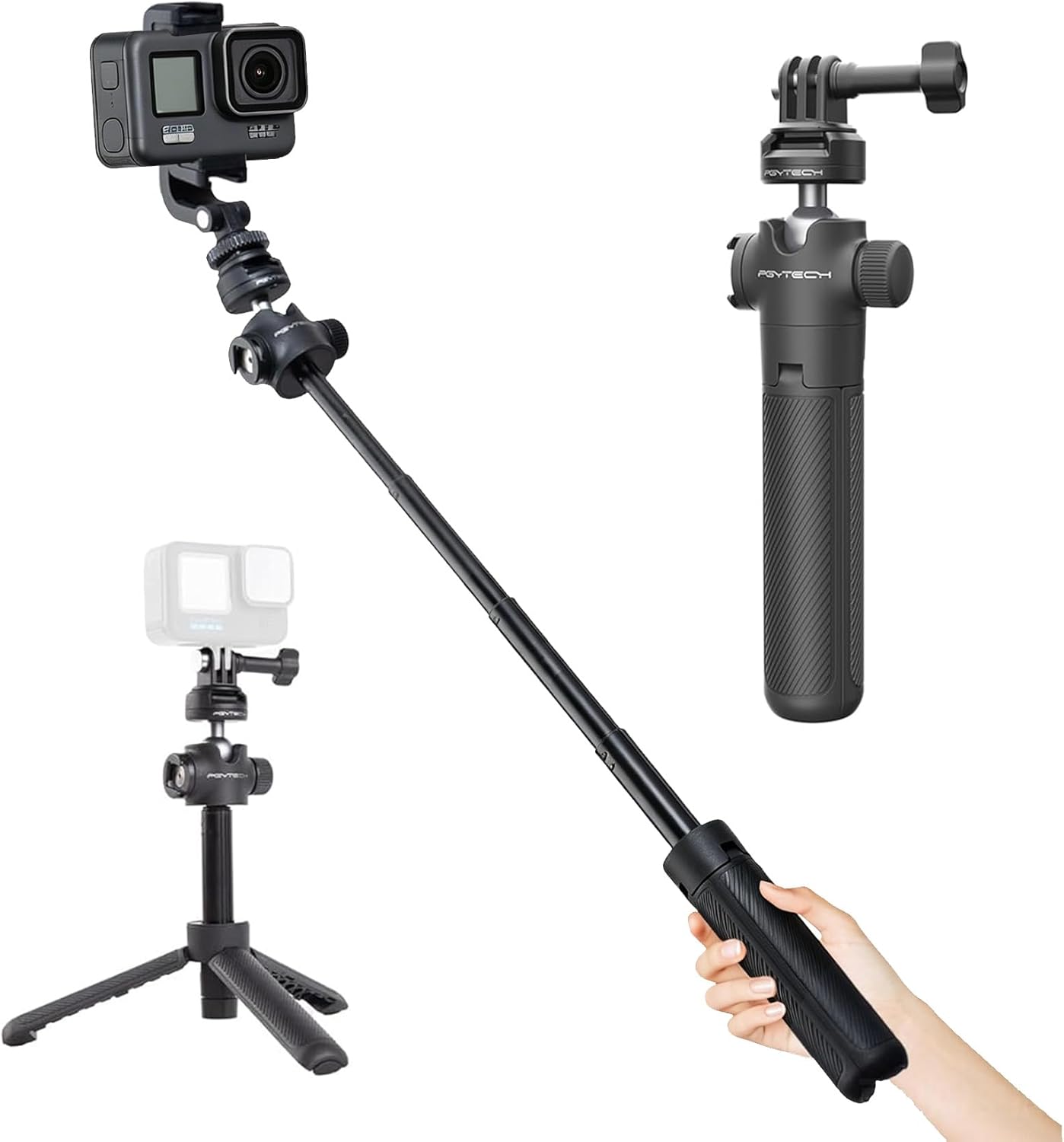 PGYTECH CapLock Extension Pole Mini Tripod – Versatile One-Stop Selfie and Tripod Solution