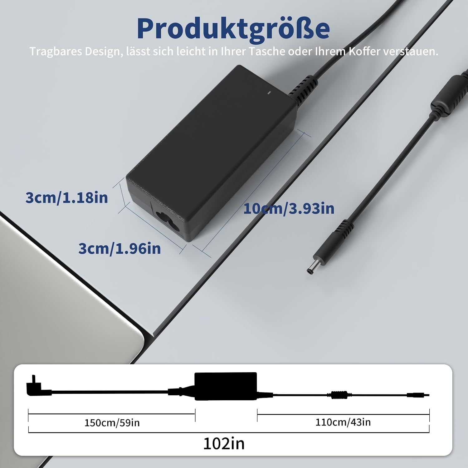 Detalle 2 de 65W Laptop-Ladegerät kompatibel mit Dell Inspiron, Vostro und Latitude – SMMKOXOI