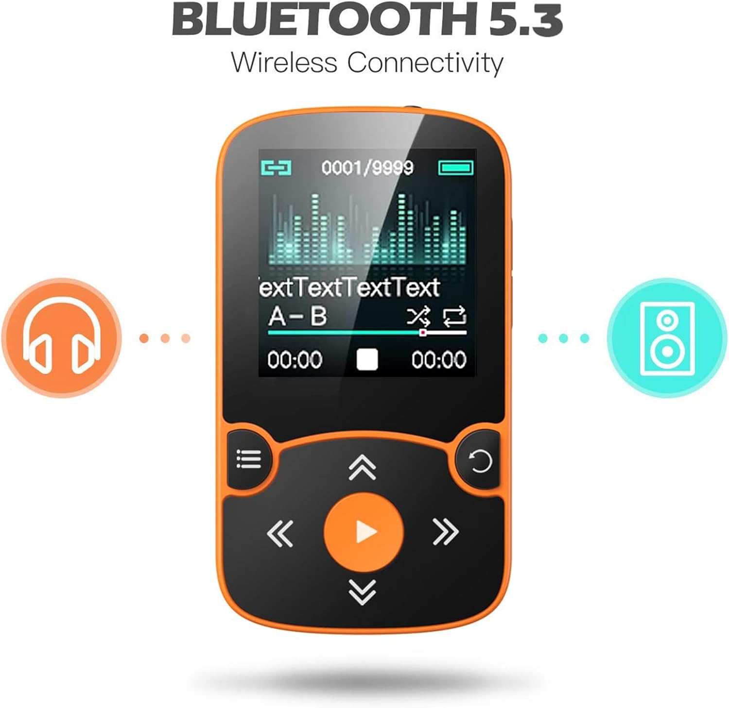 Detalle 2 de AGPTEK Lecteur MP3 Bluetooth 5.3 sport 64 Go avec clip et podomètre