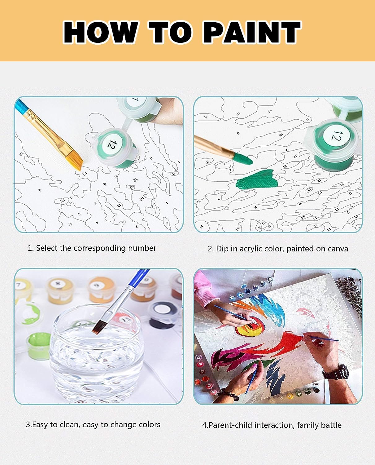 Detalle 1 de Meothan Paint by Number Kit, 12" x 16