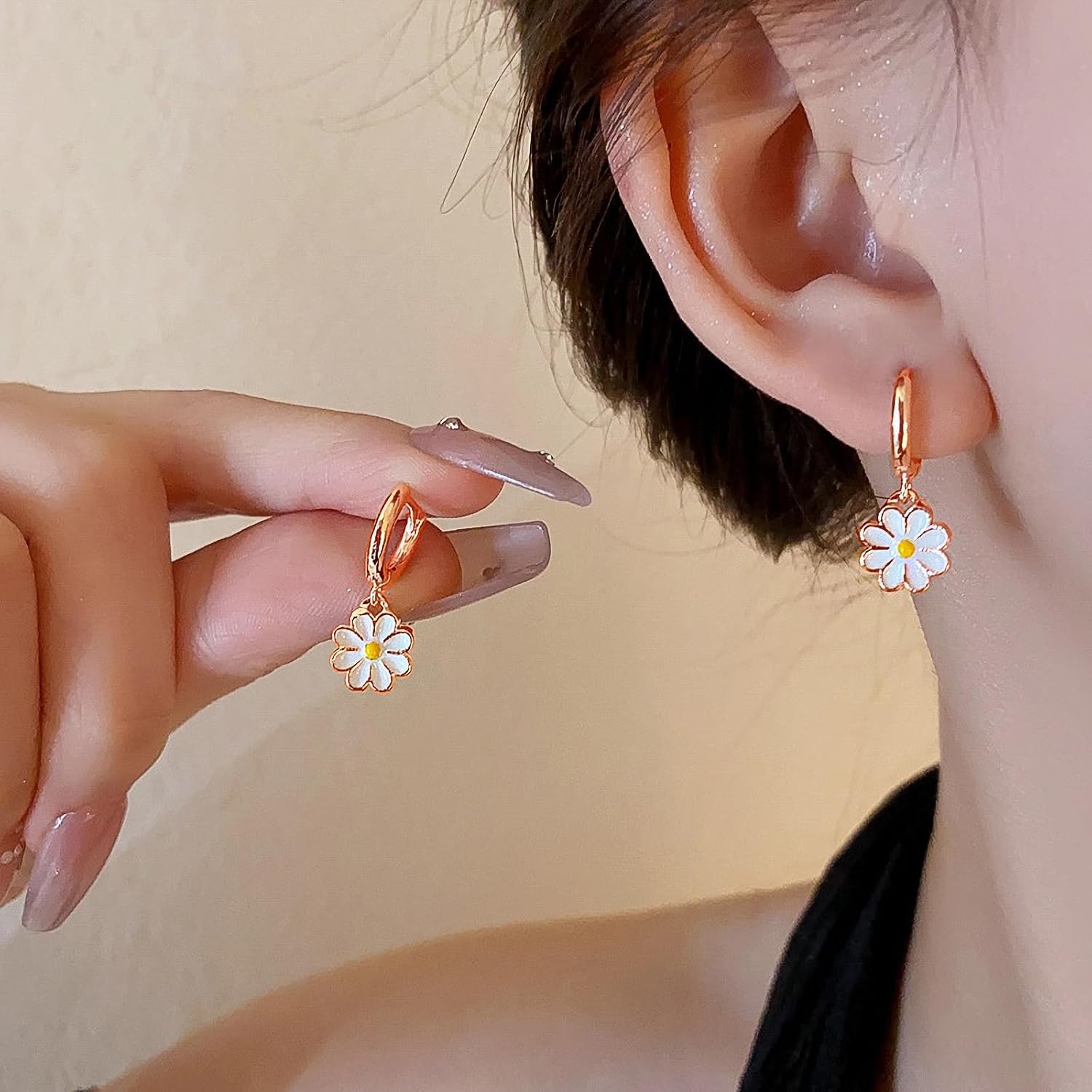 Detalle 2 de Cangall Silber 925 Ohringe (hängend) mit Anhänger – minimalistische Creolen für Damen, hypoallergen